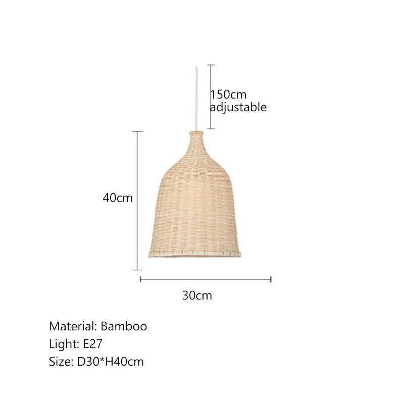Bamboo Weaving LED Pendant Lights for Home Decor and Dining Room