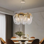 Modern Gold Crystal Chandelier LED Light Fixture Luxury Living Room Decor