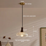 Nordic LED Glass Wood Pendant Light Chandelier for Kitchen Bedroom Dining Room