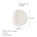 Round Rice Paper LED Pendant Lights for Home Decor Chandelier