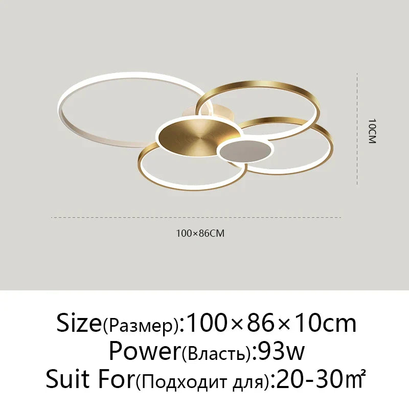 Modern LED Chandelier with Remote Control for Living Room & Bedroom Lighting