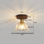 Wood Glass LED Ceiling Lights Modern Luminaria De Teto for Home Décor