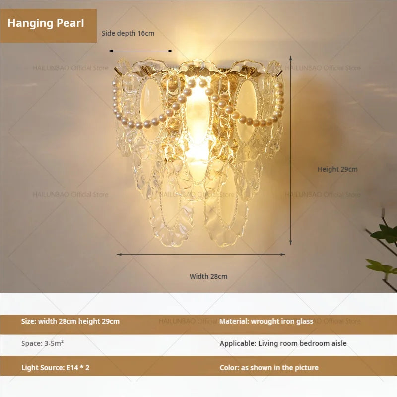 Luxe Crystal Glass Wall Lamp for Aisle, Living Room, Bedroom & Corridor Lighting