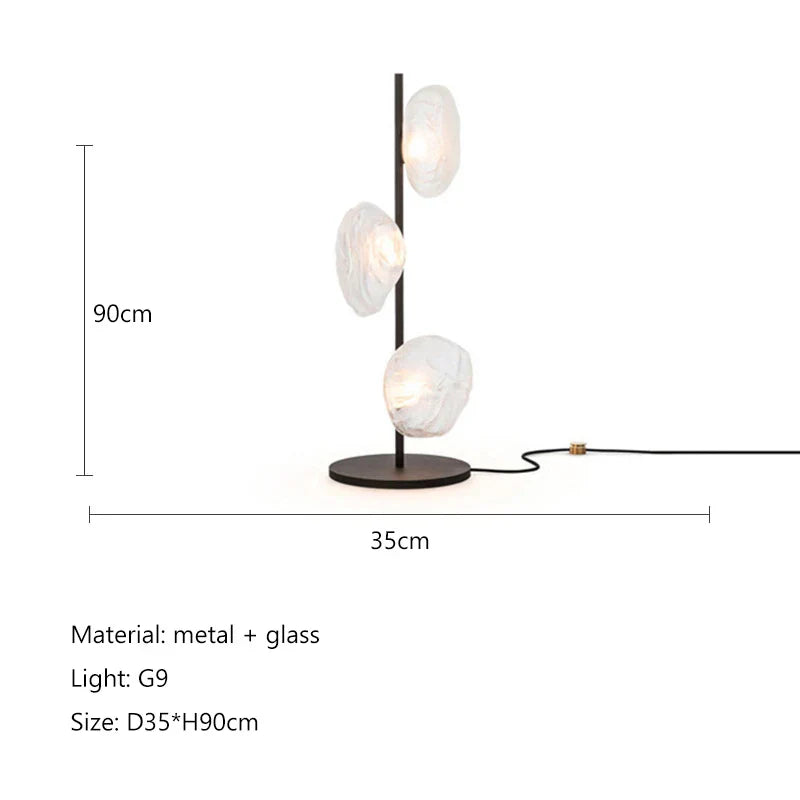 Nordic Glass Shade LED Floor Lamp for Minimalist Living Room & Bedroom
