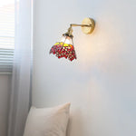 Glass LED Wall Light Tiffany Style Sconce, Pull Chain Switch, Colorful Design