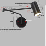 Acrylic Iron LED Wall Lamp | Modern Rotate Black Stair Light | Dining Room Study Fixtures