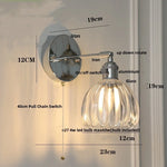 Clear Glass Iron Wall Lamp - Dual Light Up Down Rotate for Home Décor