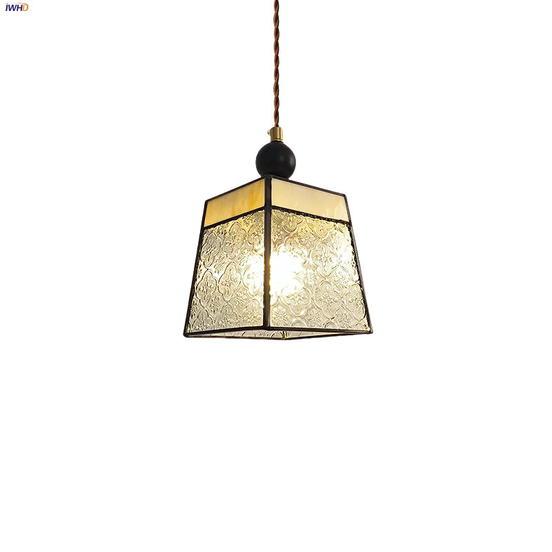 Clear Glass LED Pendant Light Adjustable Hanging Lamp for Dining Room
