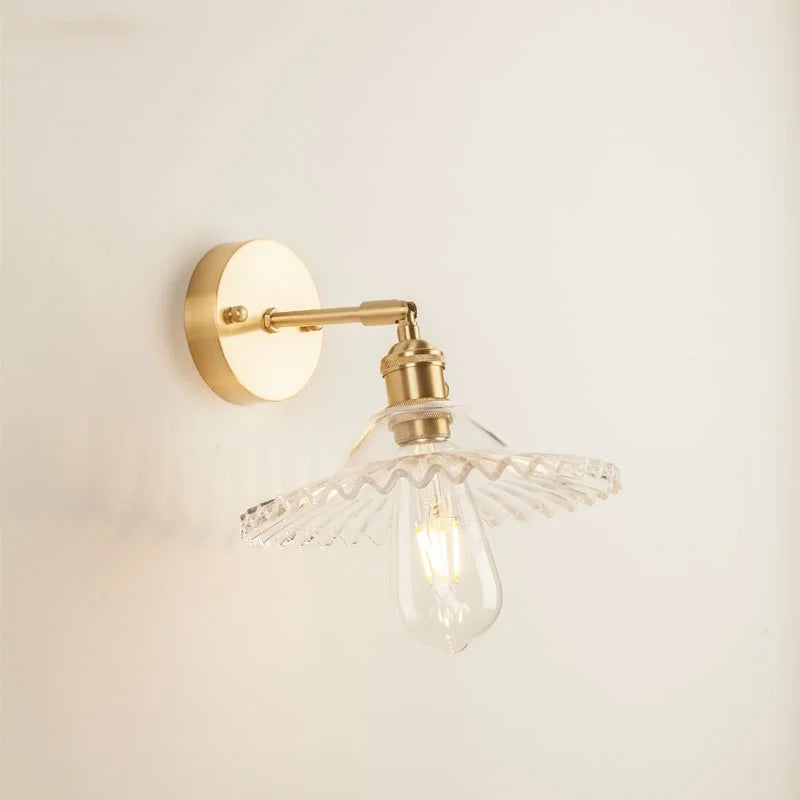 Afralia™ Green Glass LED Wall Light Fixture | Modern Nordic Pull Chain Lamp