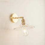 Afralia™ Green Glass LED Wall Light Fixture | Modern Nordic Pull Chain Lamp