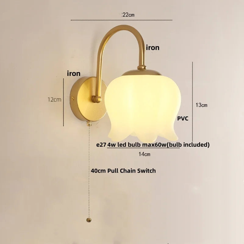 Afralia™ Copper LED Wall Light Fixture for Bedroom, Bathroom, and Stairway