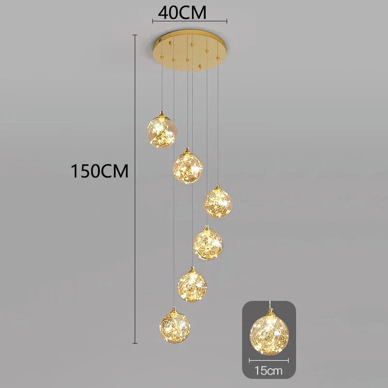 Nordic Stair Chandelier Living Dining Pendant Ceiling Light Indoor Lighting
