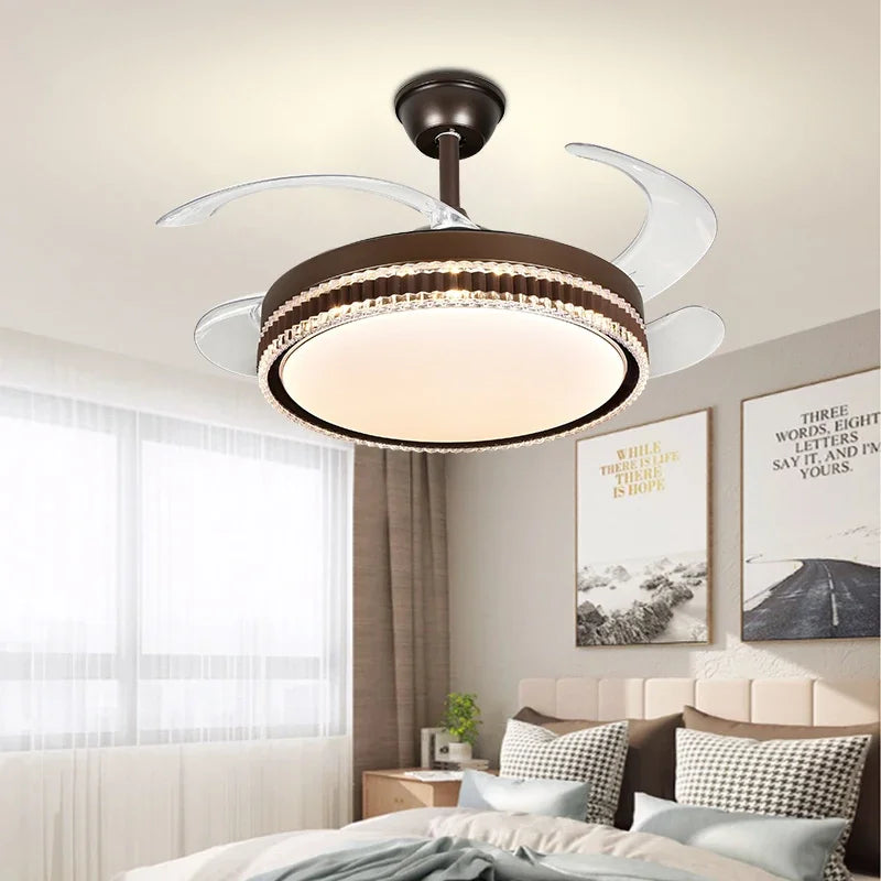 LED Bladeless Ceiling Fan Chandelier for Modern Smart Home Decor
