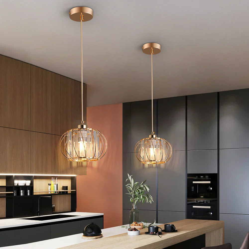 Crystal Chandelier Lantern Pendant Light Fixture for Modern Home Décor