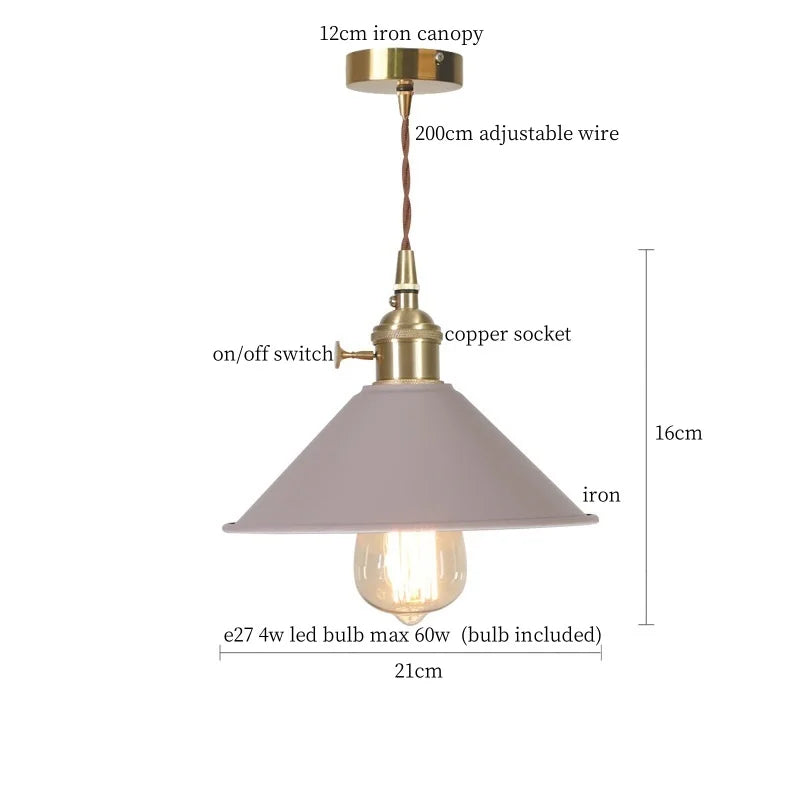 Yellow Iron Art LED Pendant Lights - Modern Nordic Style for Home Decor