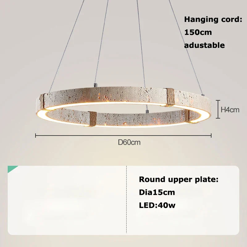 LED Stone Ring Chandelier - Trendy Design for Living & Dining Room