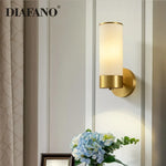 Luxury LED Wall Sconce: Elegant Copper Glass Indoor Light for Home Decor