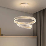 Circle Rings LED Chandelier for Living & Dining Room - Modern Acrylic Aluminum Lighting