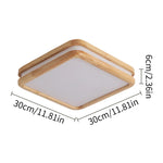 Modern Wood LED Ceiling Lamp 30W Minimalist Chandelier Dining Room Bedroom Light