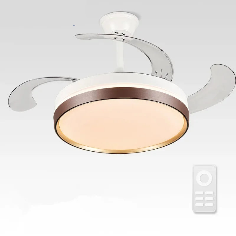 42" Modern Black White LED Ceiling Fan Remote Control Lighting for Dining Room Bedroom
