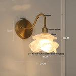 Vintage Loft LED Wall Sconce, Pink Glass Copper Stair Light Fixtures