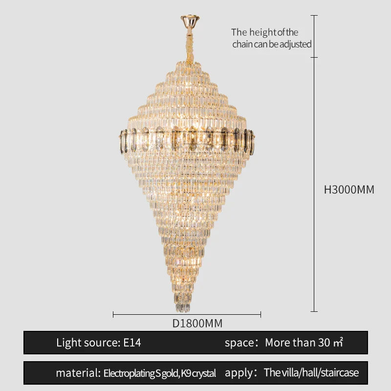 Hollow Chandelier: Luxury Spiral Staircase & Living Room Light for Hotel Lobby