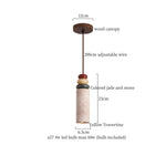 Yellow Travertine Spherical Stone LED Pendant Light for Bedroom Dining Living Room
