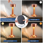 Retro Metal Touch Table Lamp for Bar Coffee Restaurant Light Desk LED Night Bedroom Decor