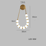 Black Gold LED Her Necklace Wall Lamp Sconce for Bedroom & Corridor