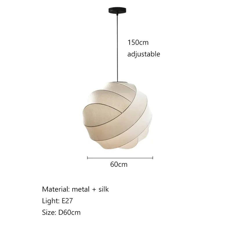 Wabi Sabi Silk Pendant Lamp | Japanese Chandelier for Home & Shop Decor