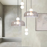 Double Balls Glass Chandelier Pendant Light for Kitchen Dining Room