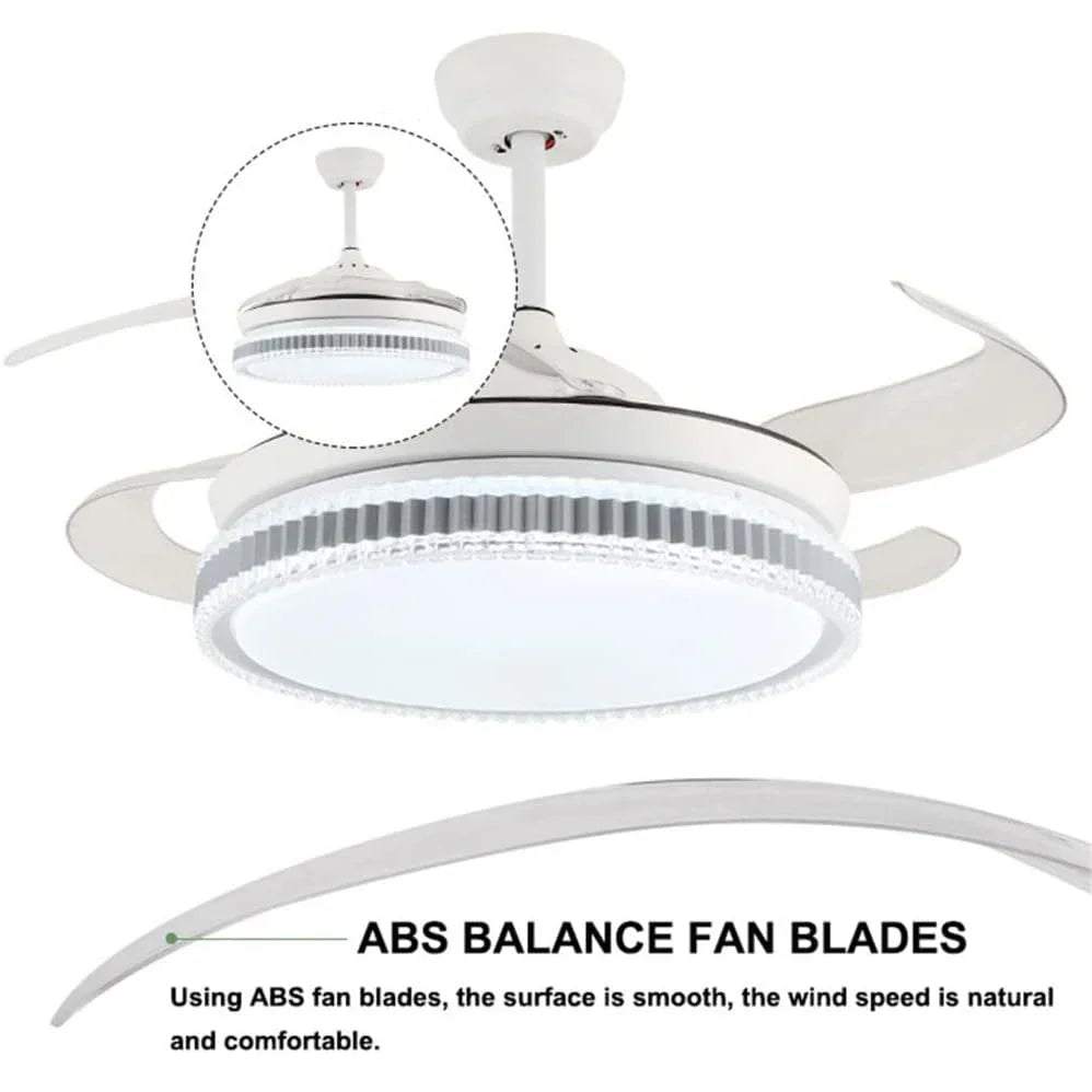 LED Bladeless Ceiling Fan Chandelier for Modern Smart Home Decor