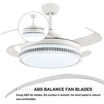 LED Bladeless Ceiling Fan Chandelier for Modern Smart Home Decor