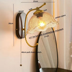 Iron Glass LED Wall Lights Modern Bedside Lamp 4w Bulb for Bathroom Bedroom Living Room