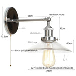 Vintage Industrial LED Wall Sconce with Clear Glass, Artistic Light Fixture