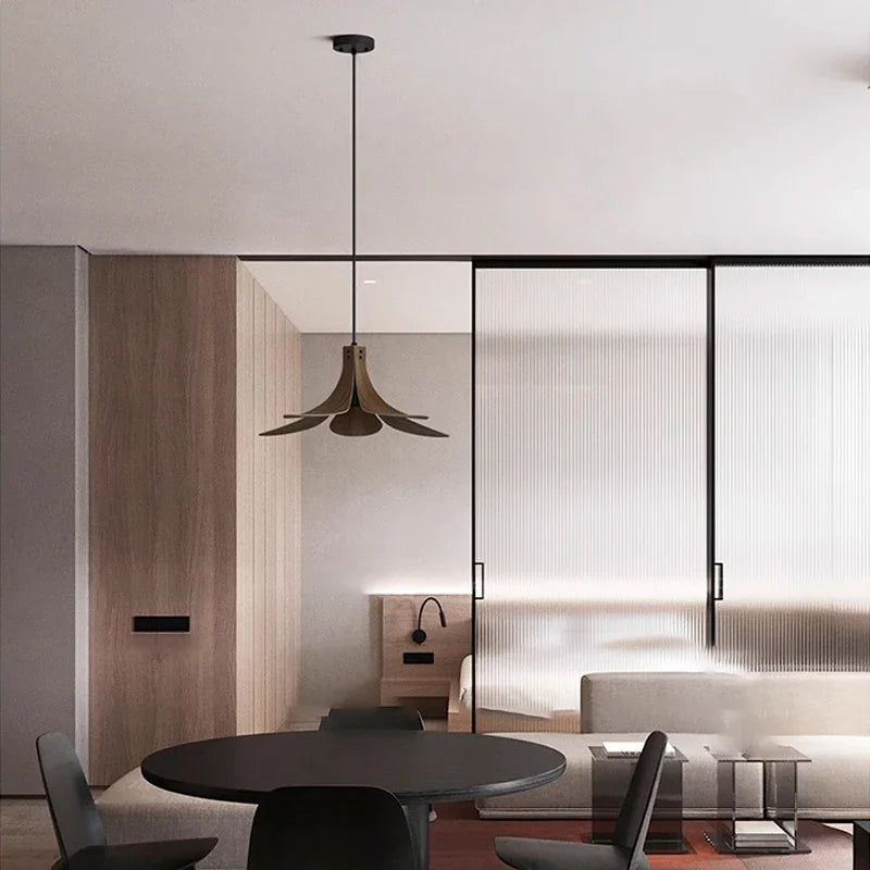 Nordic Wood Chandelier: LED Pendant Lamp for Home, Restaurant, and Bar
