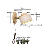 Yellow Travertine LED Wall Lamp with Pull Chain Switch, Japanese Style, Rotate Stair Light