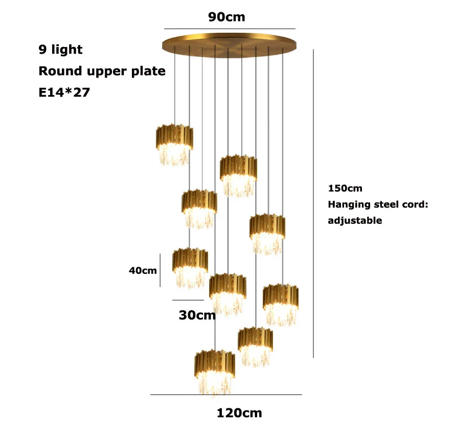 LED Crystal Chandelier Lighting for Foyer décor