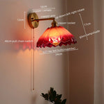 Japanese Style LED Glass Copper Wall Lamp Sconce for Restaurant, Bar, Bedroom, Bathroom