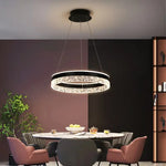 Crystal Ring LED Pendant Light - Modern Home Lighting for Bedroom and Restaurant