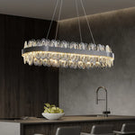 Luxury LED Chandelier Black Crystal Modern Suspension Island Dining Lamp