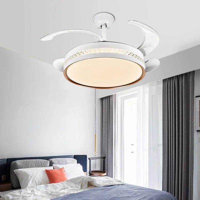 Modern Minimalist Integrated Ceiling Fan Lamp