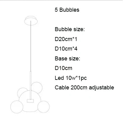 Nordic Mickey LED Glass Ball Pendant Light for Home Decor and Kitchen Lighting