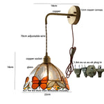 Afralia Tiffany Butterfly Glass Wall Lamp with Adjustable LED Light