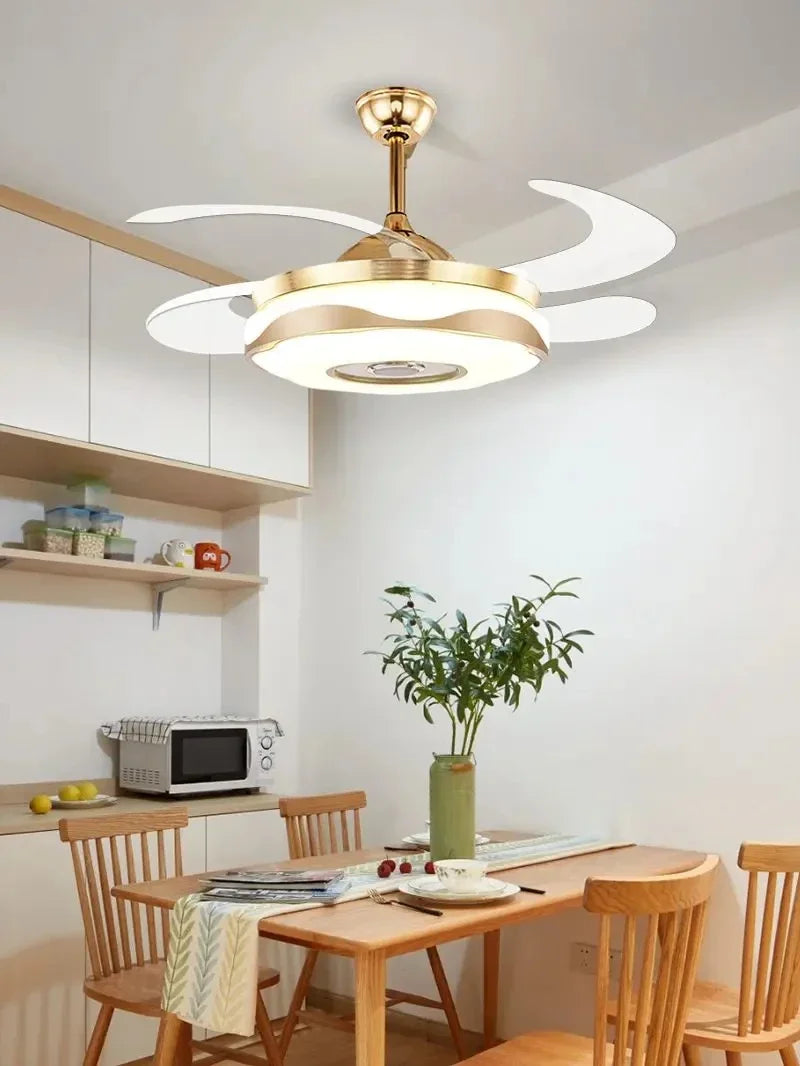 42" Gold Bluetooth Ceiling Fan Light with Remote & RGB Color Control