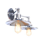 Silver Vintage LED Wall Light 2 Heads Industrial Loft Living Room Bathroom Stair Lamp