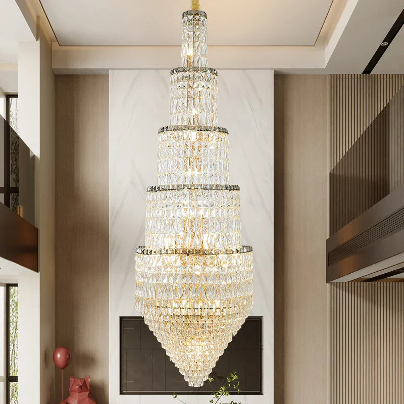 Crystal Loft Chandelier for Elegant Living Spaces
