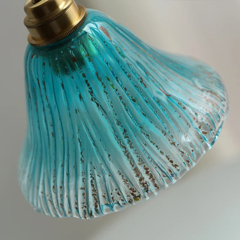 Blue Glass LED Pendant Lights Adjustable Hanging Lamp Luminaire