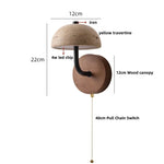 Afralia™ Copper LED Wall Light Study Hallway Bar Modern Yellow Travertine Stone Bedside Lamp