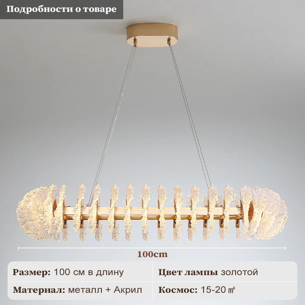 Coral Flower Crystal Chandelier: Modern Luxury LED Pendant Lighting for Home
